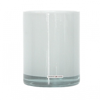 Henry Dean Vase/Windlicht Cylinder, H 16,5 x Ø 13,5 cm, Weiß