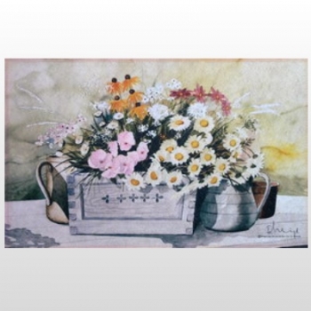 Fußmatte Gartenblumen, pflegeleicht, waschbar bei 30° C. Maße: L 69 cm x B 44 cm