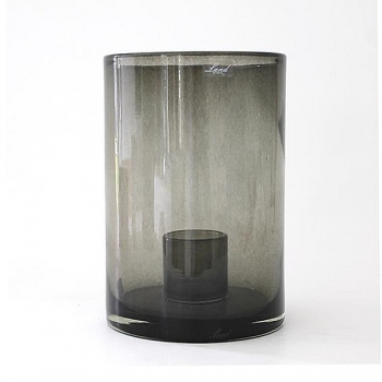 Henry Dean Windlicht Tournon M, H 25 x Ø 18 cm, Gray Smoke