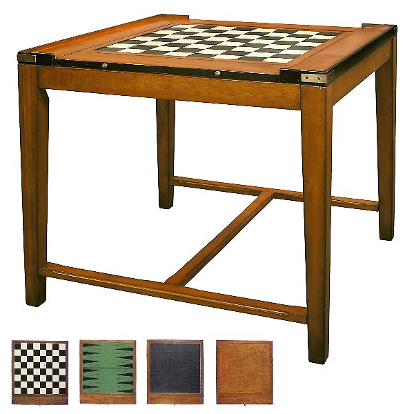 Game Table Casino Royale Antique Design Precious Wood Brown