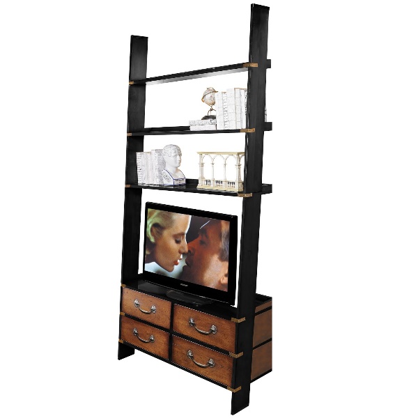 Design Ladder Shelf Antique Design Solid Wood Black Honey 4